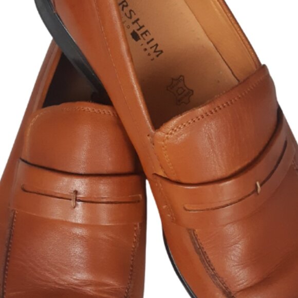 Florsheim Loafers SZ 12D Men's Tan Leather w/ Rubber Sole - Picture 14 of 14